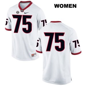 Women's Georgia Bulldogs NCAA #75 Thomas Swilley Nike Stitched White Authentic No Name College Football Jersey MEY6654ZO